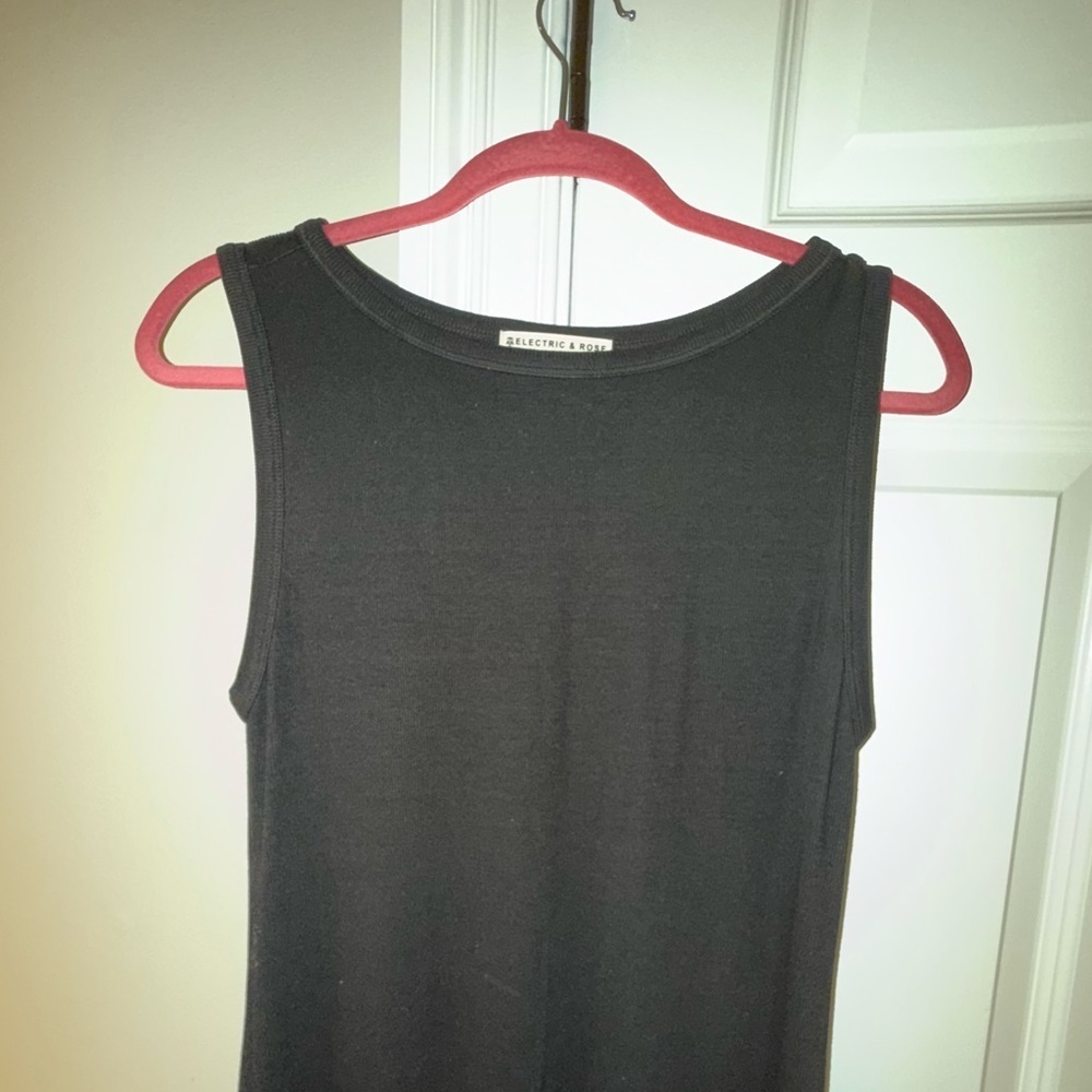 Electric & Rose Black ribbed dress large EUC - Picture 2 of 6